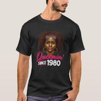 Camiseta Queenin' desde 1981 41º cumpleaños afroamericano