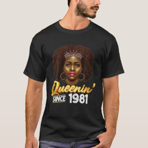 Camiseta Queenin' desde 1982 41º cumpleaños afroamericano