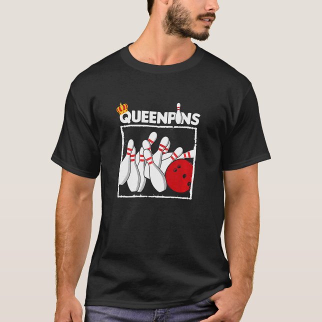 Camiseta Queenpins Bowler Bowler Bowler Bowling Ball Bowli (Anverso)