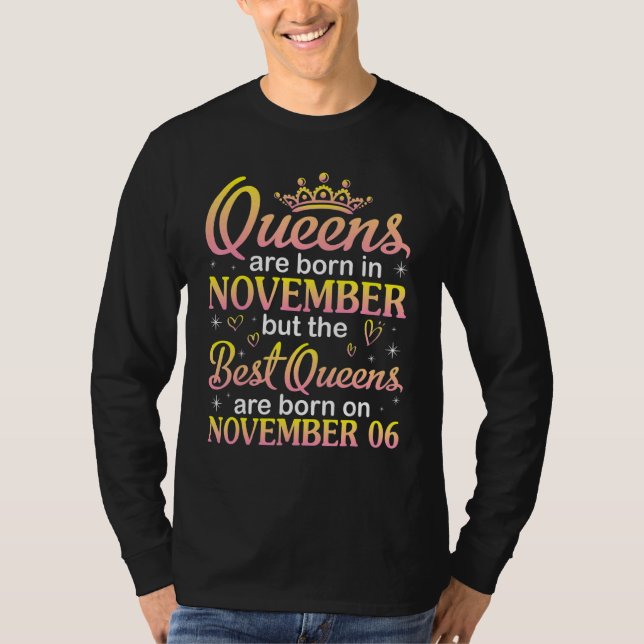 Camiseta Queens Are Born November Best Queens Are Born On N (Anverso)