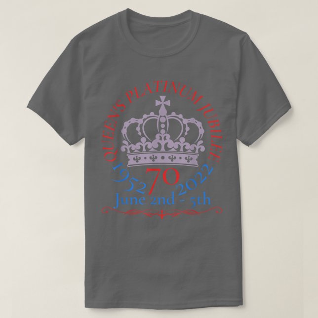 Camiseta Queen's jubilee 2022 tshirt,Queen platinum decorat (Diseño del anverso)