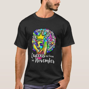 Camiseta Queens nacidas noviembre Chica negro Scorpio Saggi