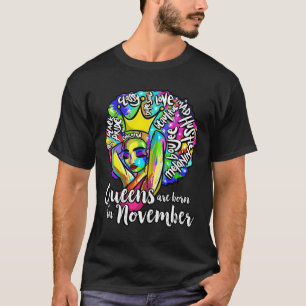 Camiseta Queens nacidas noviembre Chica negro Scorpio Saggi