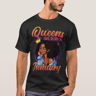 Camiseta Queens nació el cumpleaños del Chica negro de la c