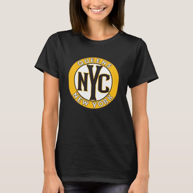 Camiseta Queens New York Amber and Black Circle Sign (Anverso)
