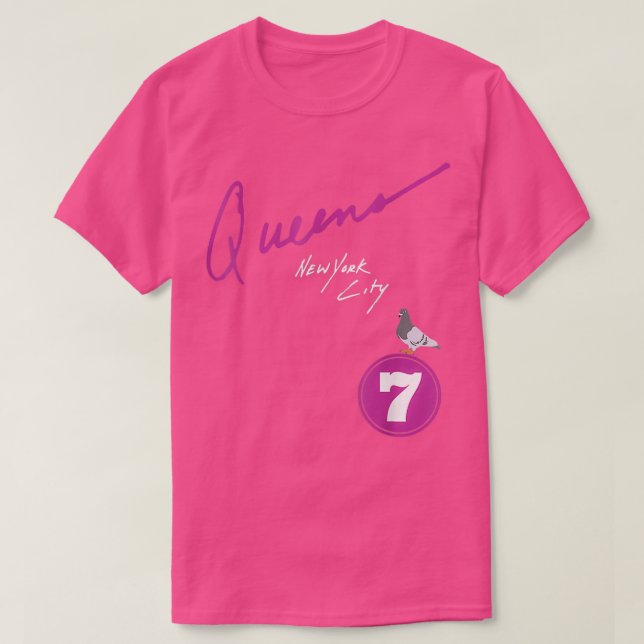 Camiseta Queens New York City Pigeon 7 Train 3 (Diseño del anverso)