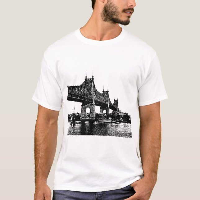 Camiseta queensboro Bridge Nautical Ocean Beach Art (Anverso)