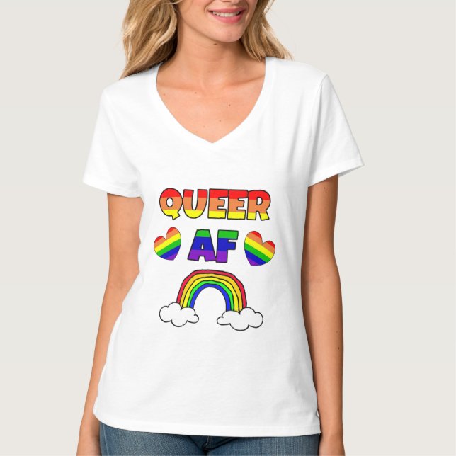 Camiseta Queer AF LGBT (Anverso)