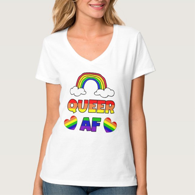 Camiseta Queer AF LGBT (Anverso)