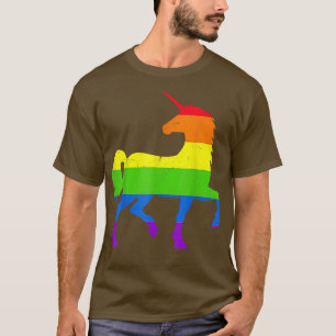 Camiseta Queer Gay Pride Month Rainbow Flag Fantasy Unicorn