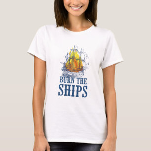 Camiseta Quema de barcos, arte de hinchas del Rey y el Paí