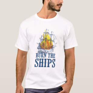 Camiseta Quema de barcos, arte de hinchas del Rey y el Paí