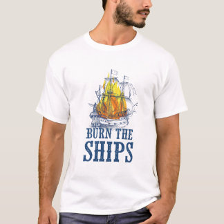 Camiseta Quema de barcos, arte de hinchas del Rey y el País