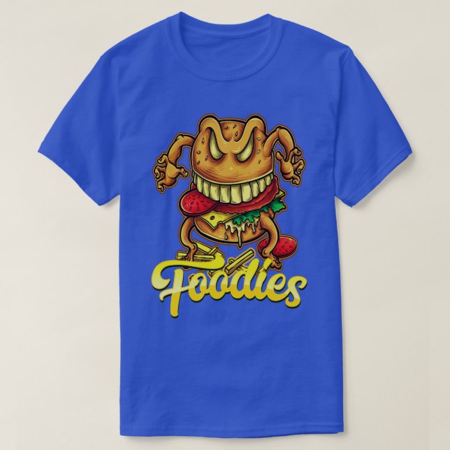 Camiseta Quema de hamburguesa de comida (Diseño del anverso)