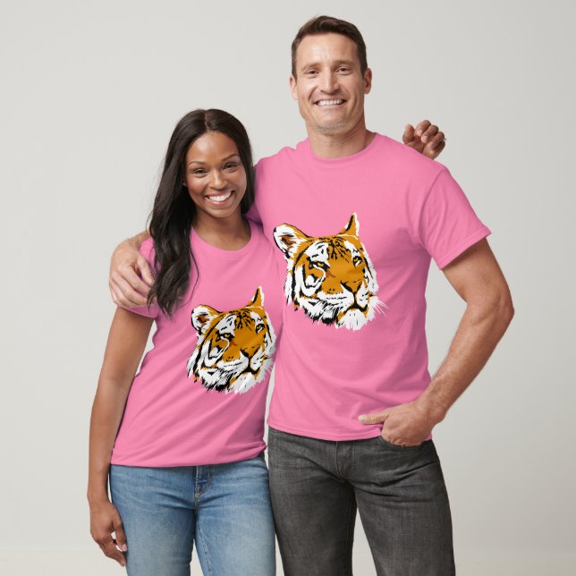 Camiseta quemada de Ilustracion de tigres de Retro (Unisexo)