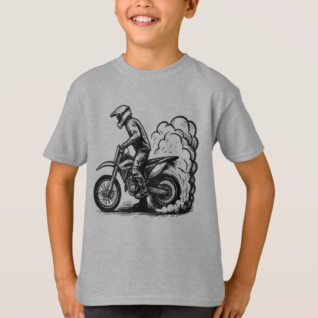 Camiseta Quemado de Moto de Cross (Anverso)