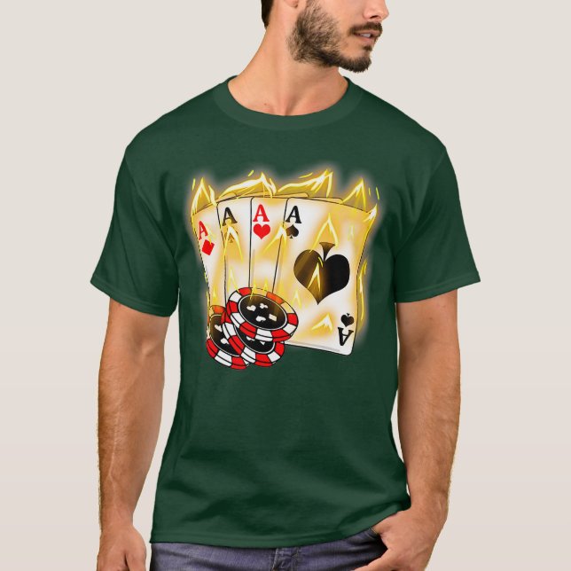 Camiseta Quemando cuatro Aces Poker Guay Quad Aces Poker (Anverso)