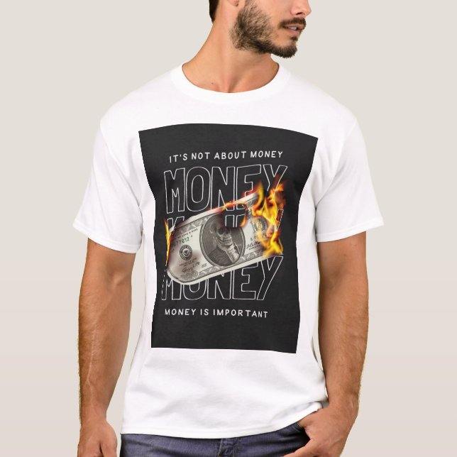 Camiseta "Quemando efectivo". "Dinero Inferno" (Anverso)