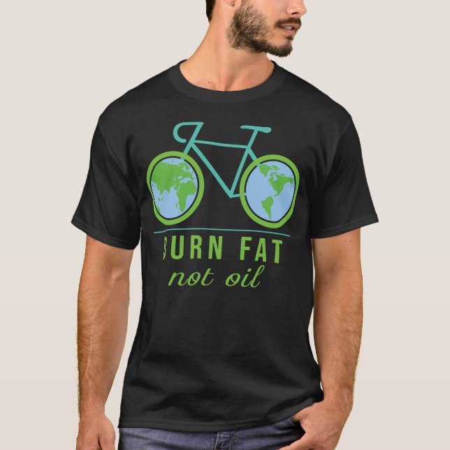 Camiseta Quemar grasa no petróleo Bicicleta Conciencia sobr (Anverso)