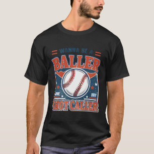Camiseta Querer Ser Un Jugador De Béisbol Retro Juego De Ll