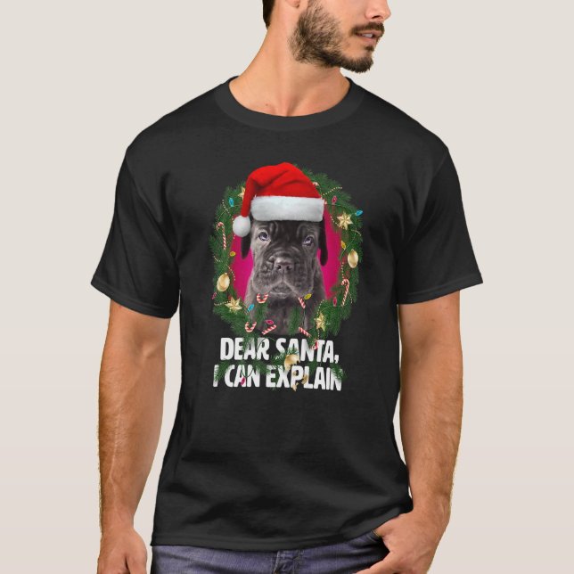 Camiseta Querida cachorro de Caña de Santa Cute - traviesa  (Anverso)