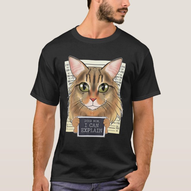 Camiseta Querida Mamá, Puedo Explicar A La Madre Gato Siber (Anverso)