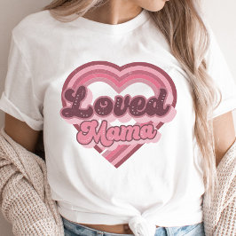 Camiseta Querida mamá Retro El día de San Valentín Rosa Mod