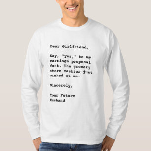 Camiseta 'Querida Novia, Diga, "Sí,"... Cita divertida