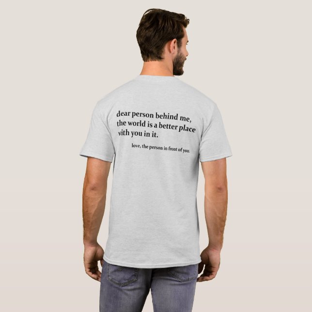 Camiseta Querida persona detrás de mí (Reverso completo)