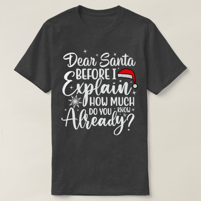 CAMISETA QUERIDA SANTA ANTES DE EXPLICAR CUÁNTO SABES (Diseño del anverso)