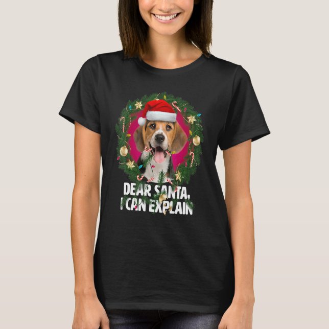 Camiseta Querida Santa Cute Beagle, tonta de cachorro para  (Anverso)
