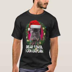 Camiseta Querida Santa Cute Cane Corso Cachorro travieso pa