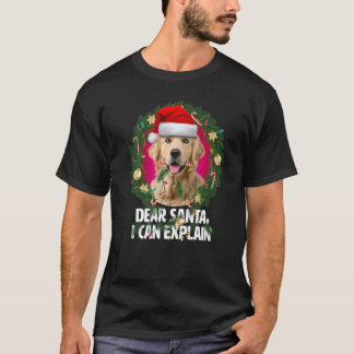 Camiseta Querida Santa Cute Golden Retriever Naughty para C