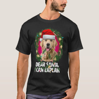 Camiseta Querida Santa Cute Golden Retriever Naughty para C