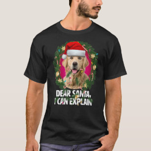 Camiseta Querida Santa Cute Golden Retriever Naughty para C