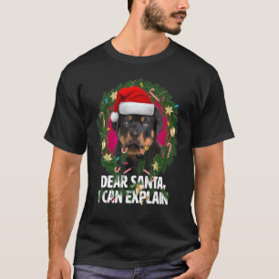 Camiseta Querida Santa Cute Rottweiler Puppy Naughty por Ch