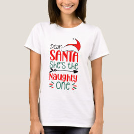 Camiseta Querida Santa Ella es la traviesa, regalos de los