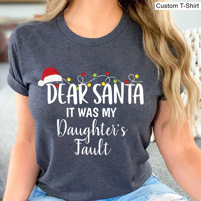 Camiseta Querida Santa, fue la broma de mi hija (Dear Santa It Was My Brother's Fault Funny xmas T-Shirt)