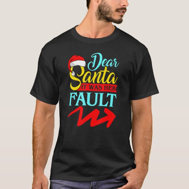 Camiseta QUERIDA SANTA FUE SU CULPA (Flecha a la derecha) (Anverso)
