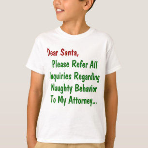 Camiseta Querido abogado de Santa - Carta divertida de Navi