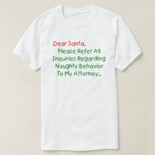 Camiseta Querido abogado Santa - Carta divertida de Navidad