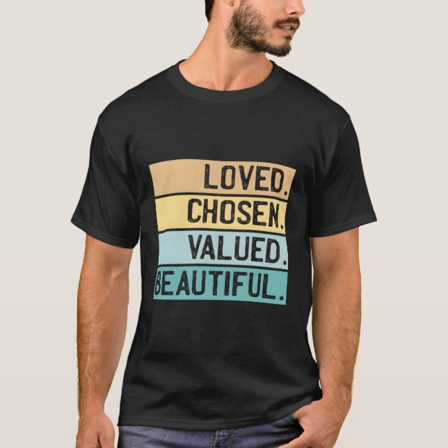 Camiseta Querido elegido preciado cristiano (Anverso)