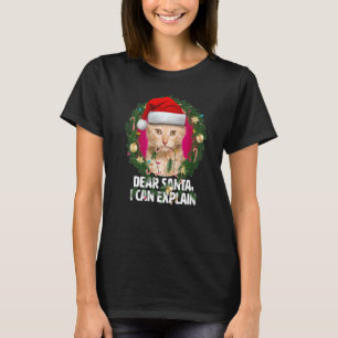 Camiseta Querido gato de Santa Cute, rojo tabby, travieso p