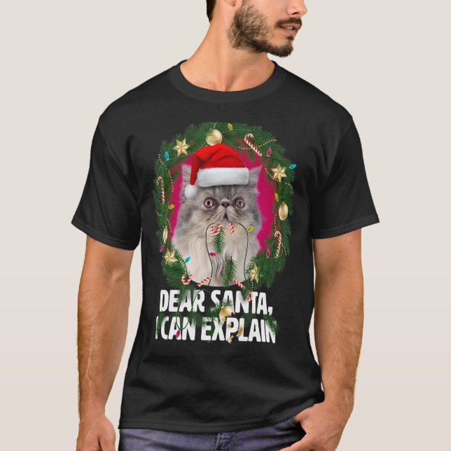 Camiseta Querido gato persa gris de Santa Cute malo para Ch (Anverso)