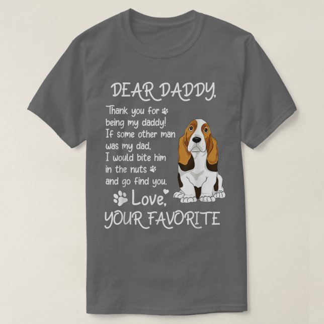 Camiseta Querido papá Basset, el Día del Padre de los Perro (Diseño del anverso)