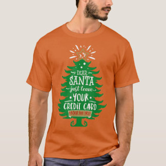 Camiseta Querido Papá Noel deja tu tarjeta Divertido árbol