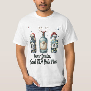 Camiseta Querido Papá Noel, envía a Gin no a los hombres - 