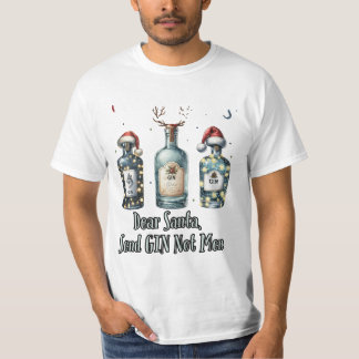 Camiseta Querido Papá Noel, envía a Gin no a los hombres - 