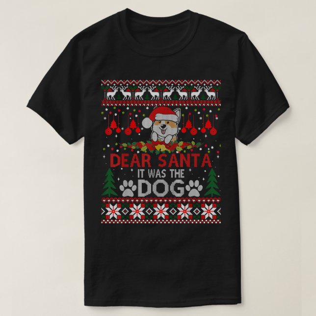 Camiseta Querido Papá Noel, era el perro lindo Corgi Feo Ch (Diseño del anverso)