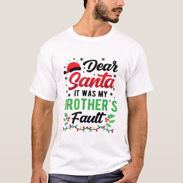 Camiseta Querido Papá Noel, era gracioso Ch para los niños  (Anverso)
